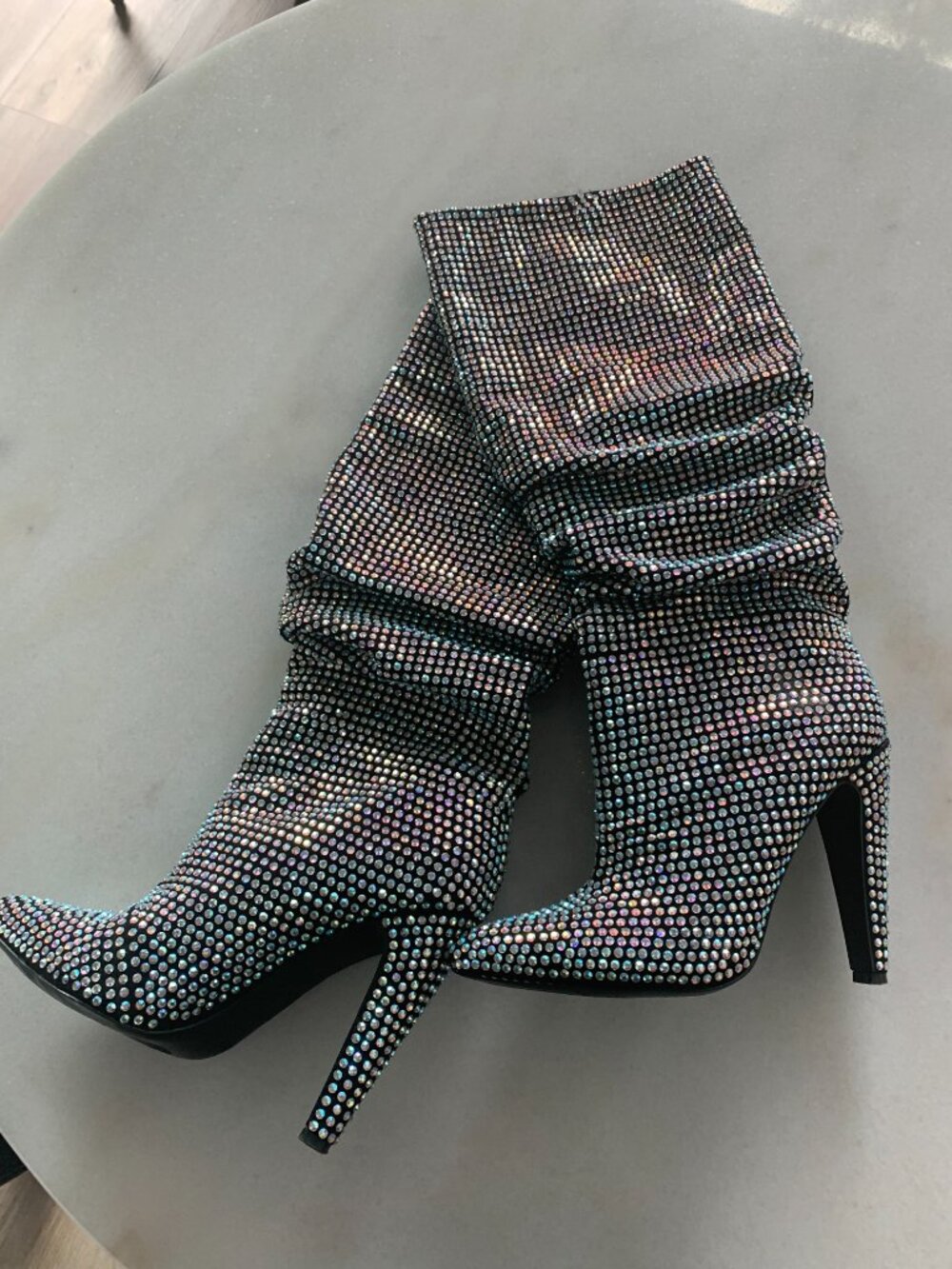 Steve Madden Rhinestone Slouch Boots - Picture 3 of 11